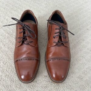 Kids Brown Lace-Up Dress Oxfords